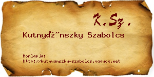 Kutnyánszky Szabolcs névjegykártya