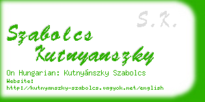 szabolcs kutnyanszky business card